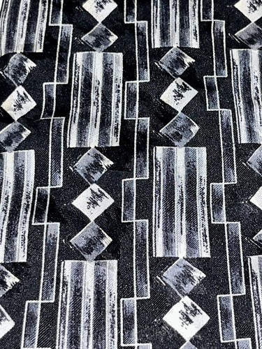 Zylos George Machado Men’s Tie 100% Silk Geometric Black White 60” Made In USA - Picture 5 of 8