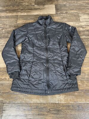 Columbia Omniheat Puffer Jacket Womens Small Parka Lined Full Zip Black