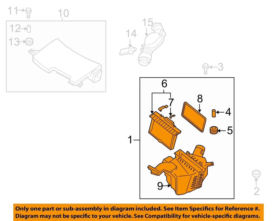 Conjunto de filtro de aire usado se adapta a: Infiniti M35 2007 grado A Foto 3 de 4