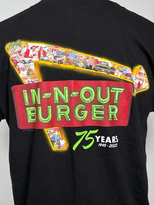 In-N-Out Burger 2024 75th Anniversary Black T-Shirt Men's In-N-Out Burger 2024 75th Anniversary Black T-Shirt Men's