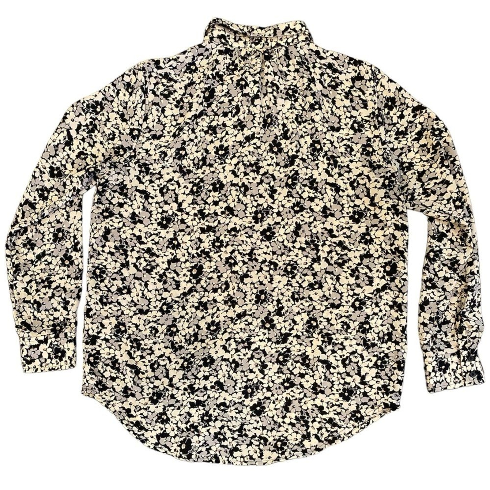 Philosophy Floral Button Front Collared Shirt Bla… - image 3