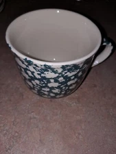 Vintage Folk Craft Moose Green Sponge Coffee Tea Cup Mug Made by Tienshan EUC