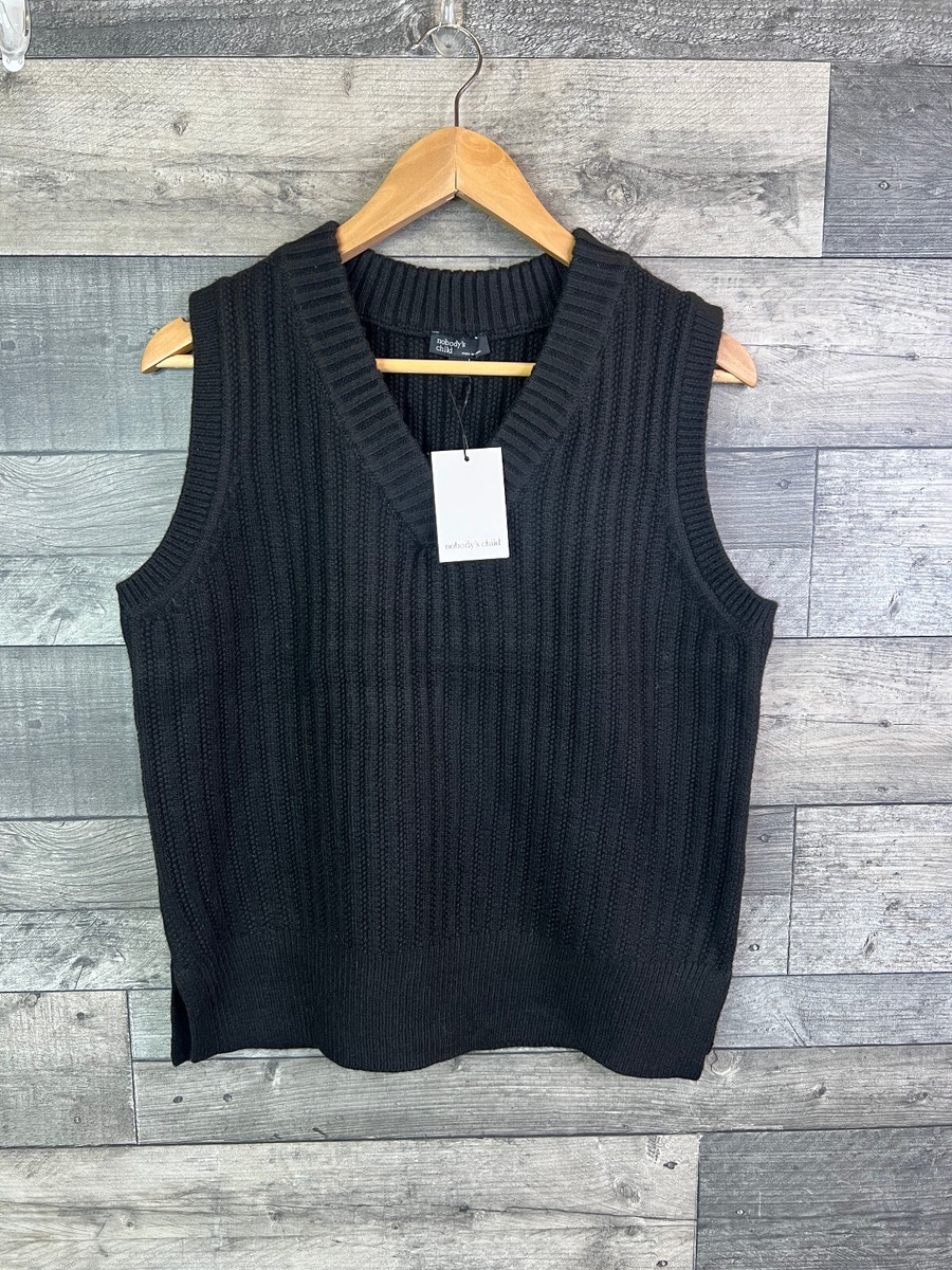 Nobody's Child Womens Vest Tank Size Small Black Knit Sleeveless