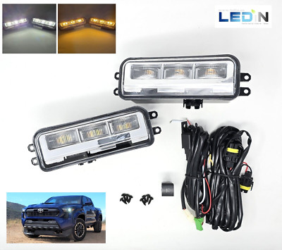 LED Fog Light For 2024-2025 Toyota Tacoma Wire Set L R White Add Signal Function