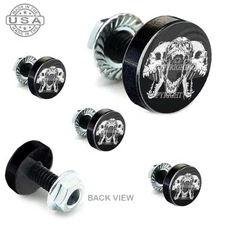 5 Black Aluminum Motorcycle Windshield Bolt Kit -  SCREAMING SKULLS - 052