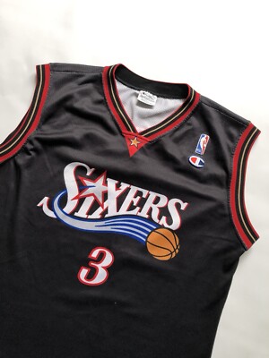 Vintage Allen Iverson #3 Philadelphia Sixers 76ers Champion Black
