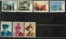 GB Set of 7 1974 Winston Churchill 1975 JMW Turner MNH Fast Free US Shipping