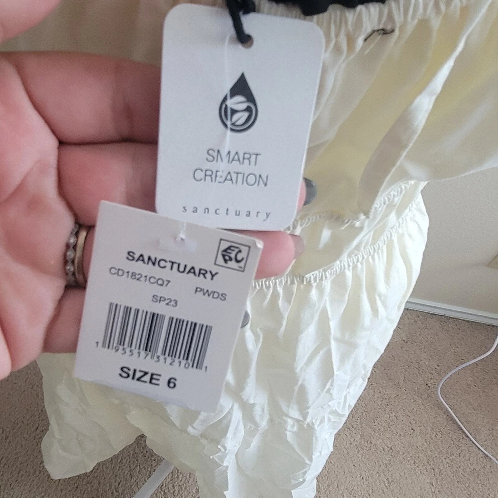 OFF WHITE Maxi abito bianco sporco Santuario taglia 6