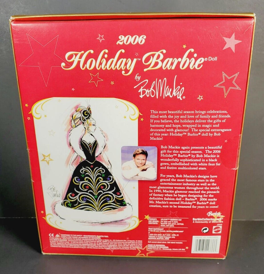 NEW 2006 Holiday Barbie Doll By Bob Mackie Mattel J0949 Barbie new-2006-holiday-barbie-doll-by-bob-mackie-mattel-j0949-barbie