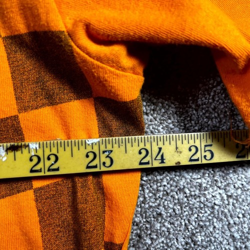 No Fear T-Shirt Men's 2XL Orange Black Checker Moto Graphic Pullover Crew Neck - Picture 8 of 11