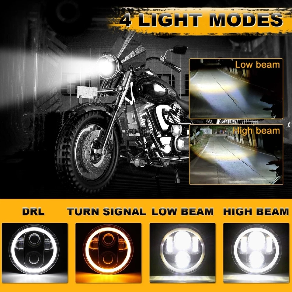 Faros LED redondos DOT 4 PIEZAS 5,75 5-3/4 para Buick Electra GS 350 400 455 Foto 2 de 4