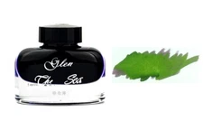 Ostrich Sheening Fountain Pen Ink Bottle, 30ml, Glen The Sea, Glass Bottle
