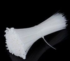 8" INCH ZIP TIES 500 PIECES NYLON WHITE 50 LBS UV WEATHER RESISTANT WIRE CABLE