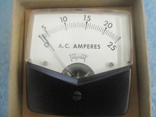 Triplett Model: 230-M Panel Meter. AC 0-25 Amp. New Old Stock