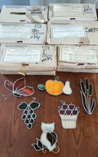 6 Vintage Tiffany Stained Glass Collectors Society Suncatchers With Boxes COA