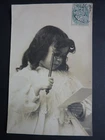 FANTASIES child old postcard vintage fantasy girl face to hand