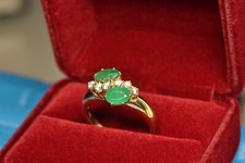 14K  Gold  Ring 1.8ct grüner Smaragd Brilliant 0.27ct 6,7gr. Schätzpreis: 1600€