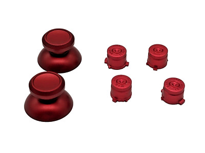 Metal Alloy red Bullet Buttons Thumbsticks Replacement for PS4/Xbox Controller