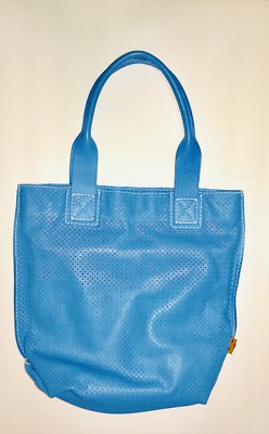 NEW ITALIAN PURSE SOFIA C. BLUE LEATHER PURSE SHOULDER BAG MADE IN ITALY