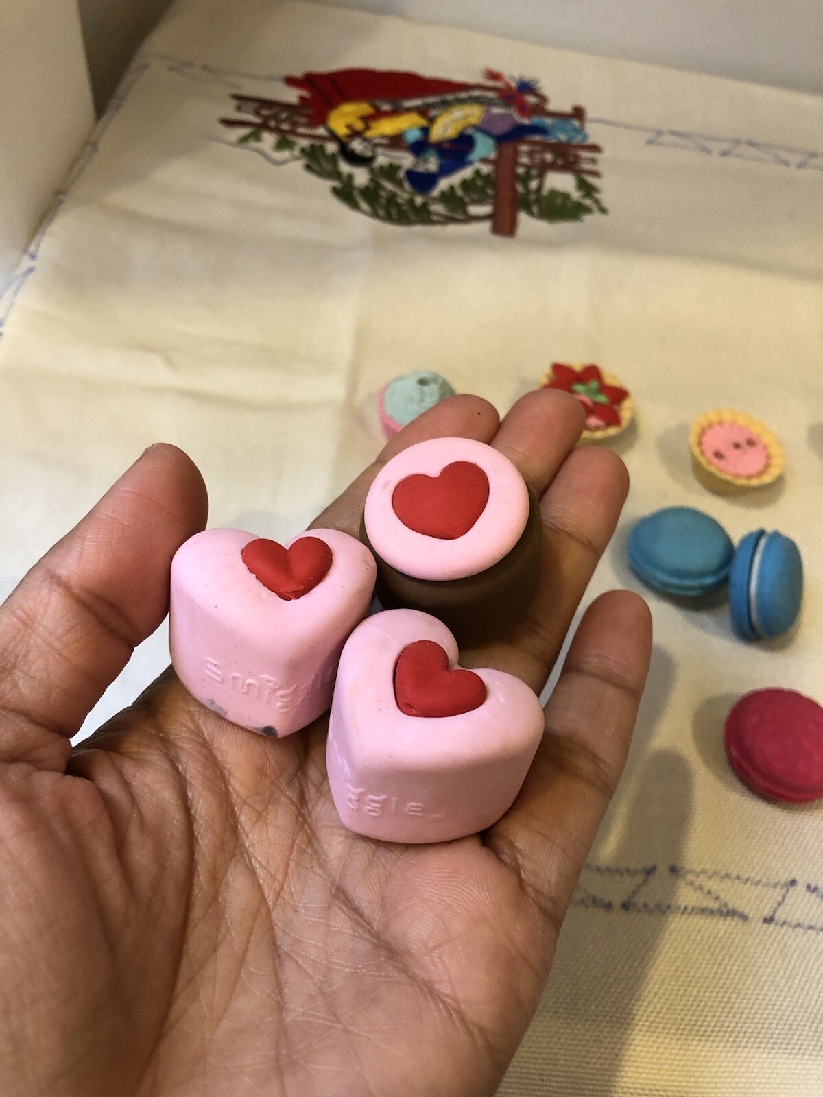 Smiggle Eraser Fruits Cup Cakes Macaroons Donut Rubber Mixed Lot Toys