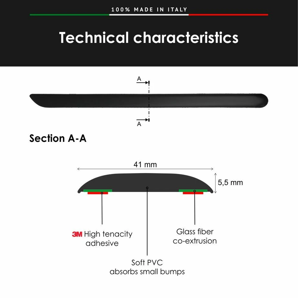 Modanature Laterali Bumper Paracolpi per Mini Countryman 2010 con Biadesivo 3M - Immagine 4 di 4