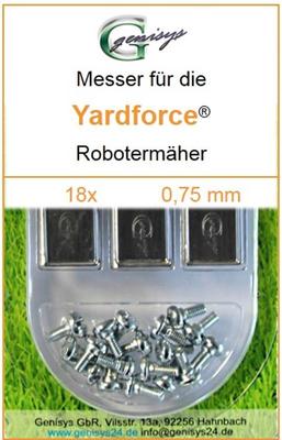 18 Ersatz - Messer - Klingen 0,75mm für Yardforce SC 600 Eco SA 900 SA 600 H