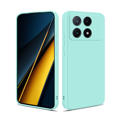 HSP Handy Hülle für Xiaomi Poco X6 Pro 5G | Türkis Silikon Schutz Case Cover TPU