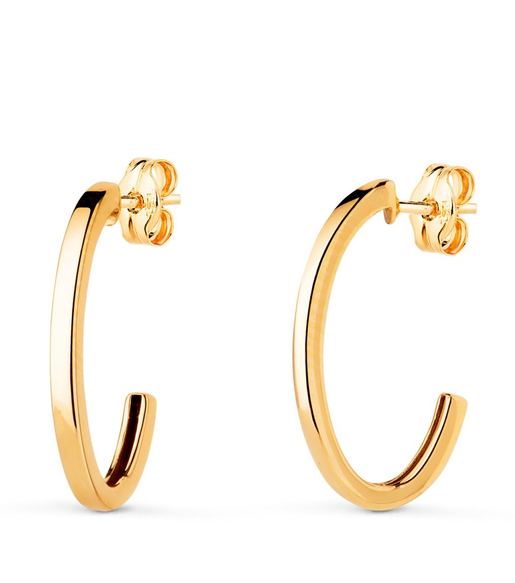 Créoles Sheila Or 18 carats 19mm pour oreilles sensibles sans irritation