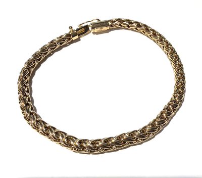 アクセサリー Tiffany & Co. 14K Gold Bracelet Tiffany & Co. 14k Yellow Gold Fancy Wheat Link Chain Bracelet With