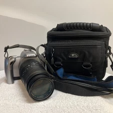 Canon EOS Rebel Ti 35mm Film SLR Camera 100mm-300mm Zoom Lens Bag Strap TESTED