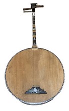 VTG Dan Nguyet   n Nguy  t Vietnamese Instrument Moon Flute Mother Of Pearl Inlay