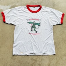 Vintage Operation Desert Rat Iraq 80s Screen Stars Ringer Military Graphic USA 