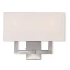 LIVEX LIGHTING 51104-91 Hollborn 3 Light Brushed Nickel Wall Sconce