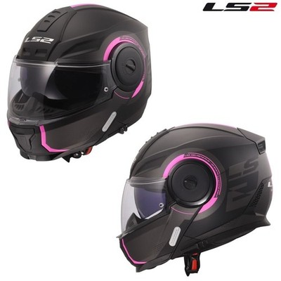 LS2 Horizon II Arch Matte Titanium/Pink Modular Street Motorcycle Helmet