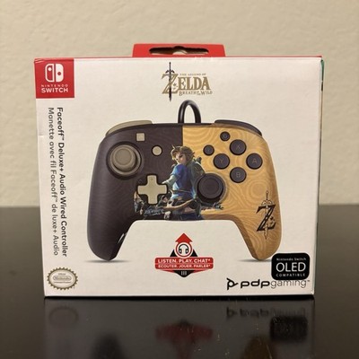 ZELDA BREATH OF THE WILD PDP  Faceoff Deluxe+ Audio Wired Switch Pro Controller