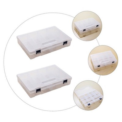  2 Pcs Aufbewahrungsbox Transparent Fächer Multifunktionale Organizerbox