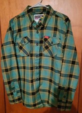 DIXXON The Cool Runnings Camicia Uomo Flanella Grande Manica Lunga Verde Giallo Nero