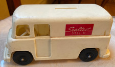 Vintage Sealtest Dairy Products Platic Tan Milk Truck Bank with Stopper