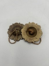Brass Finger Cymbals 1 Set, 2 Pieces Vintage Stamped India