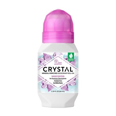CRYSTAL Mineral Deodorant Roll-On Unscented Body Deodorant With 24-Hour Odor ...