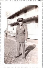 Vintage 1942 WWII Era US Army Soldier Portrait Photograph Barracks Deckled Edge