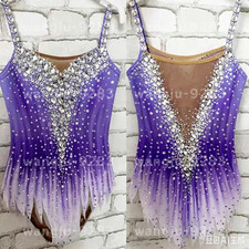 Women's Girls' Rhythmic Gymnastics Leotards Artistic Gymnastics Jeweled purple