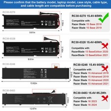 NEW RC30-0270 Battery For Razer Blade 15 Base 2018 2019 RZ09-0270 RZ09-03009 US