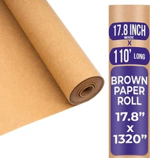 Brown Kraft Paper Roll | Bulletin Board Paper Roll | 17.8 Inch X 110 Ft / 132...