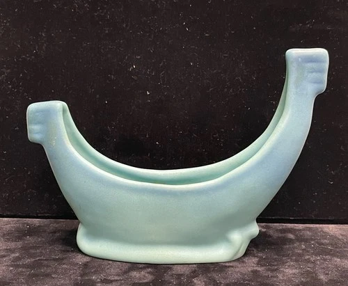 Van Briggle Pottery -- Greenish Gondola or Viking Ship --