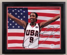 Lisa Leslie Los Angeles Sparks Signed Basketball 8x10 Custom Framed Photo PSA