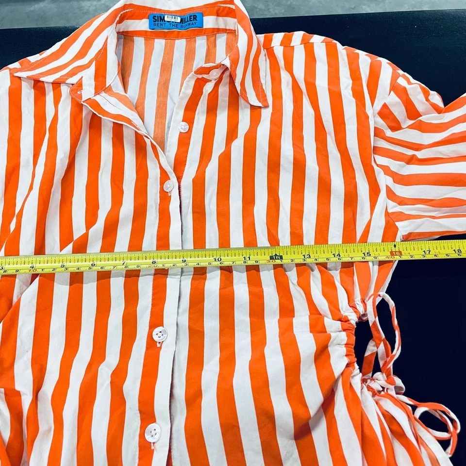 Camisa Simon Miller Loch Popelina Abotonada Para Mujer Talla S Coral Cabana Foto 3 de 4