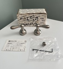 Pair Delta H215SS Traditional Classic Stainless Steel Metal Lever Handle