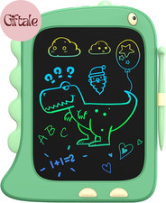 8.5 Inch LCD Doodle Board Tablet Toy - Green Dinosaur Drawing Pad for Kids 2-6 Y