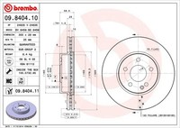 Pack Von 2 - Bremsscheibe 09.8404.11 Brembo FüR MERCEDES-BENZ